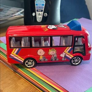Peanuts Red Toy Bus with Characters